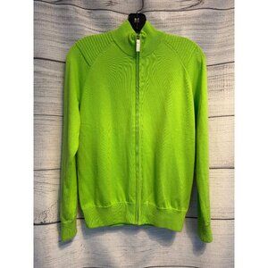 Polo Golf Ralph Lauren Neon Green Full-Zip Sweater Size M